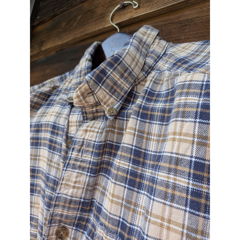 Vintage 1990's Woolrich Flannel Fishing Cabin Hunting Soft Button Down Mens Sz L